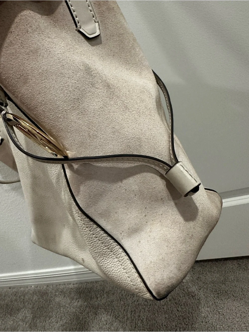Michael Kors Cream and Blush Leather Shoulder Tote